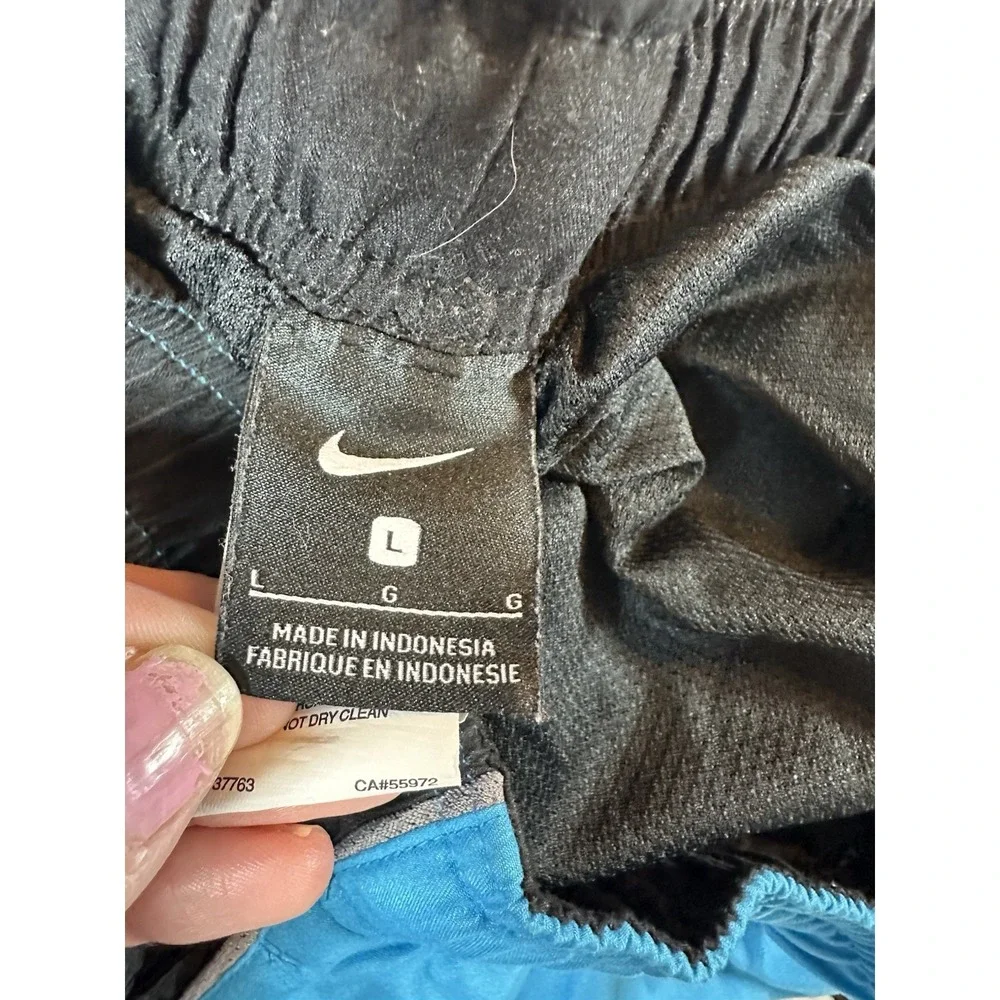 Nike Men's Swim‎ Trunks Shorts Blue Black Lined Drawstring Size Large
